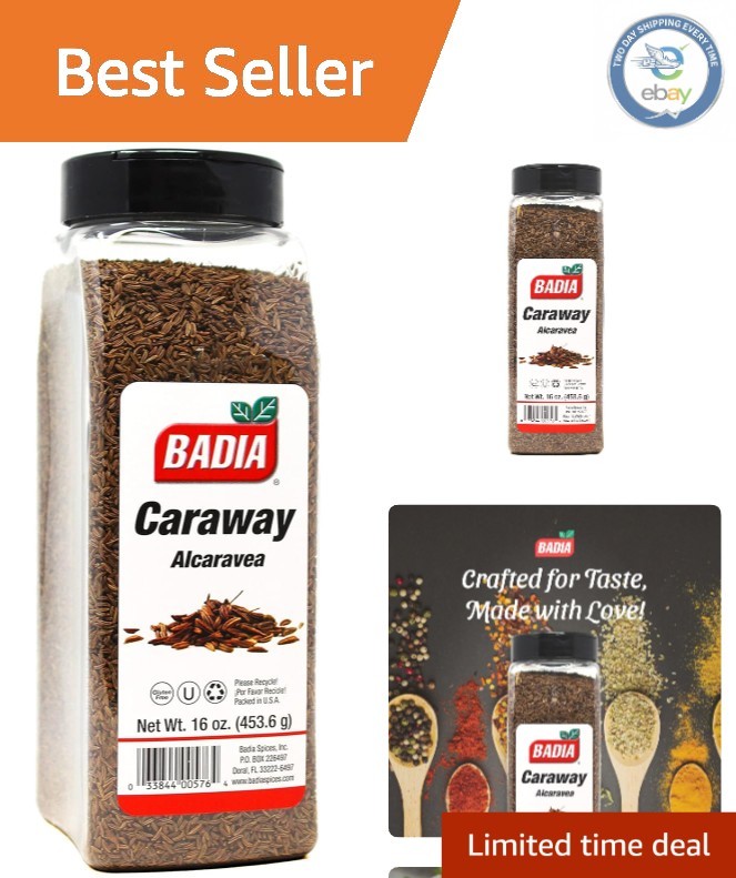16 oz Whole Caraway Seeds – Gluten-Free, Perfect for Cooking & Baking