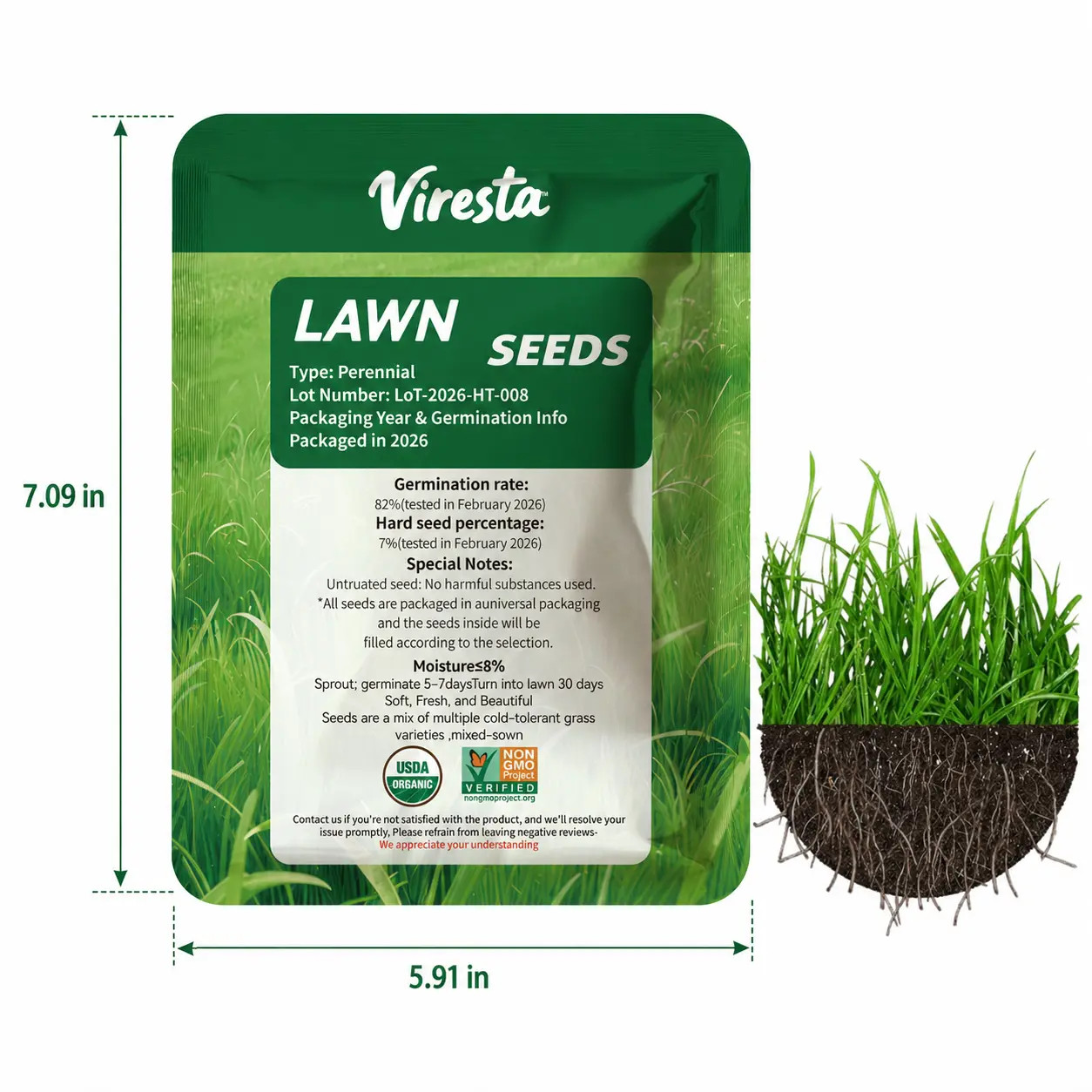 Grass Seed and Shade Grass, Grows Quickly and Withstands All Seasons, Perfect fo