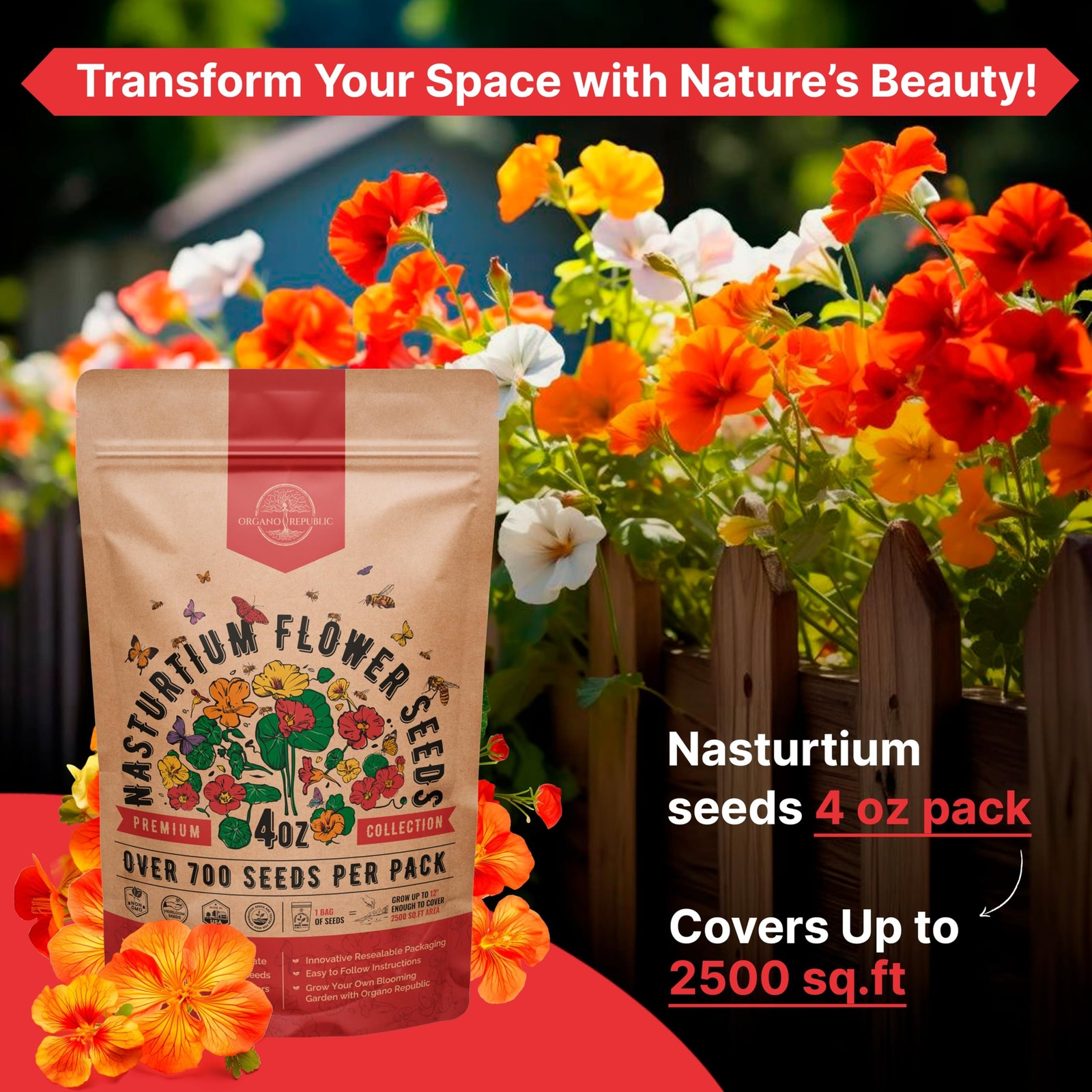 Seeds Pack 4 oz – Over 4oz, Orange, Yellow, Red, Green