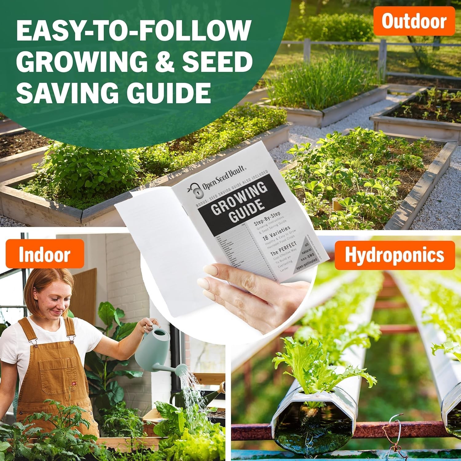 Heirloom Vegetable Seeds Pack 15,000 Seeds 32 Varieties for Outdoor Indoor