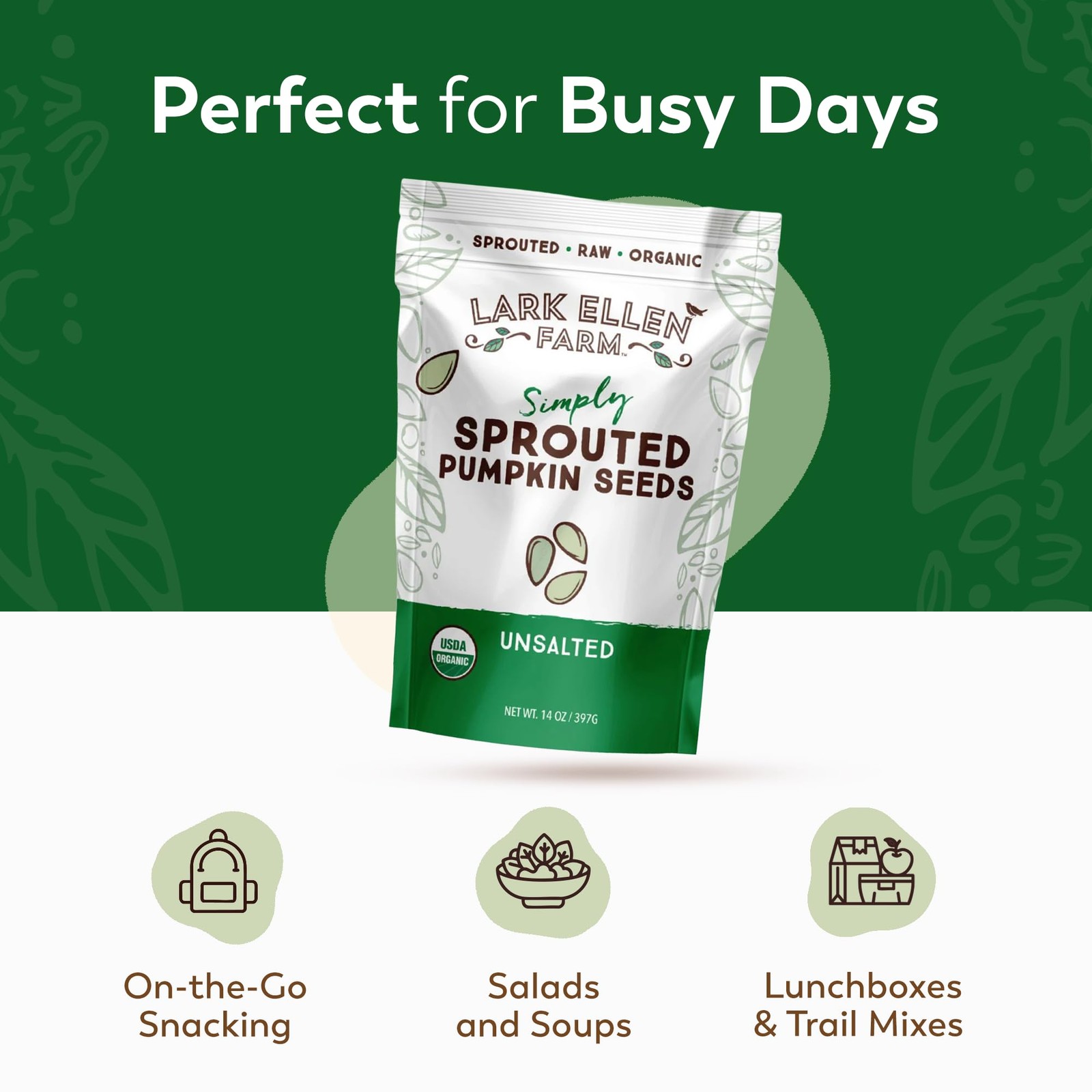 Sprouted Organic Pumpkin Seeds – Raw, Unsalted, AirDried Pepitas for Snacking…