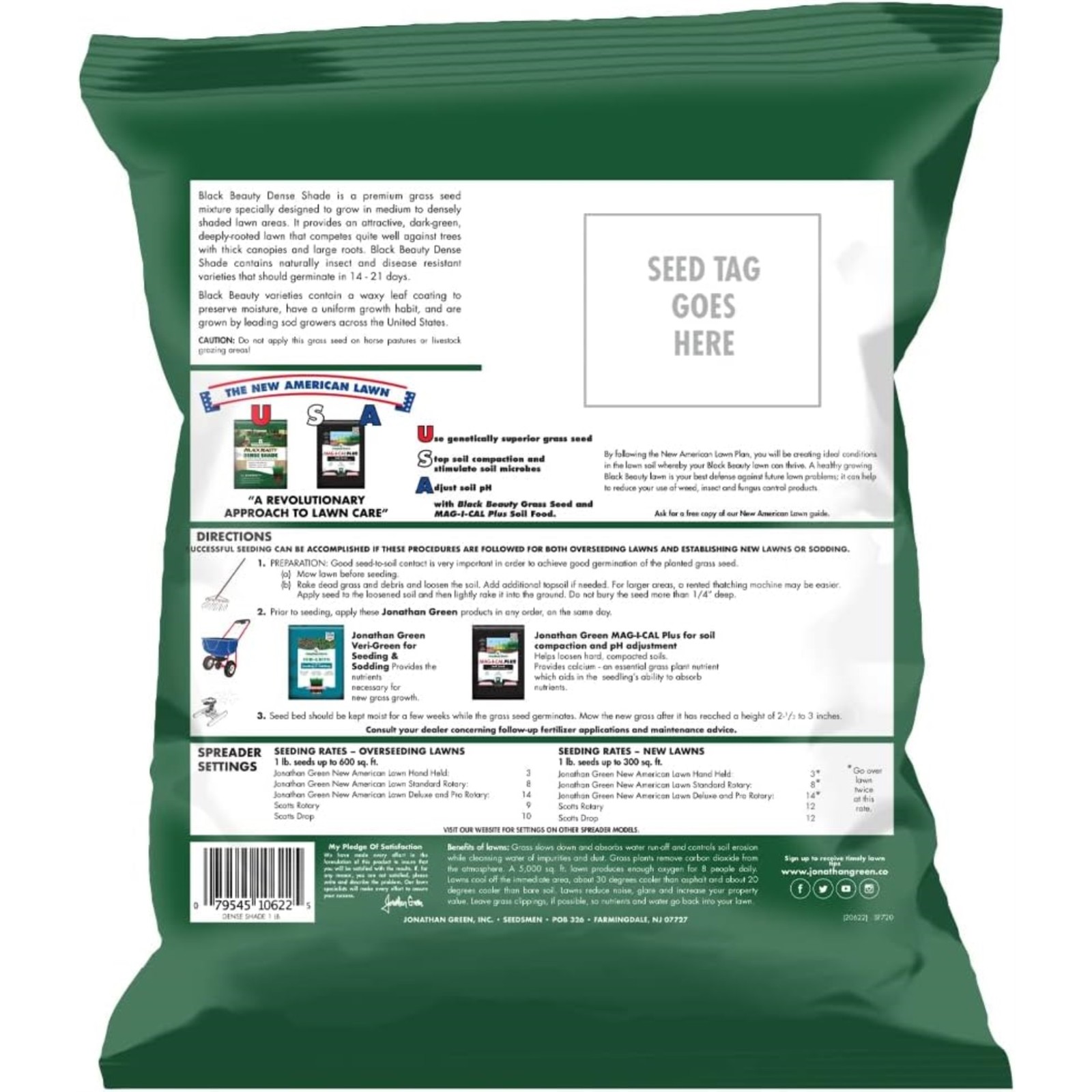 Jonathan Green Black Beauty Dense Shade Grass Seed Mix, 1 lb (Pack of 2)