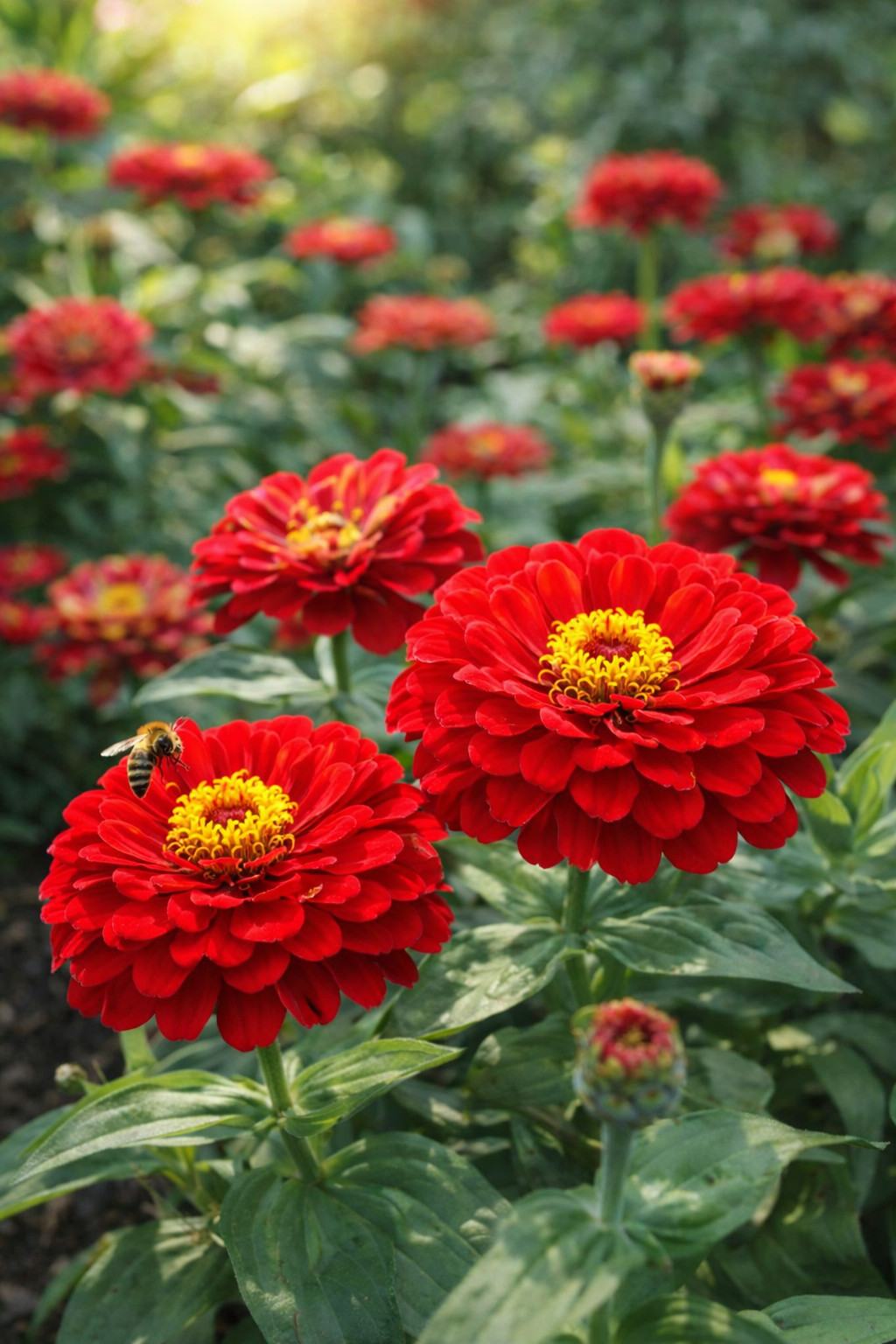 100+ Cherry Queen Zinnia Flower Seeds RED Zinnia Elegans Annual