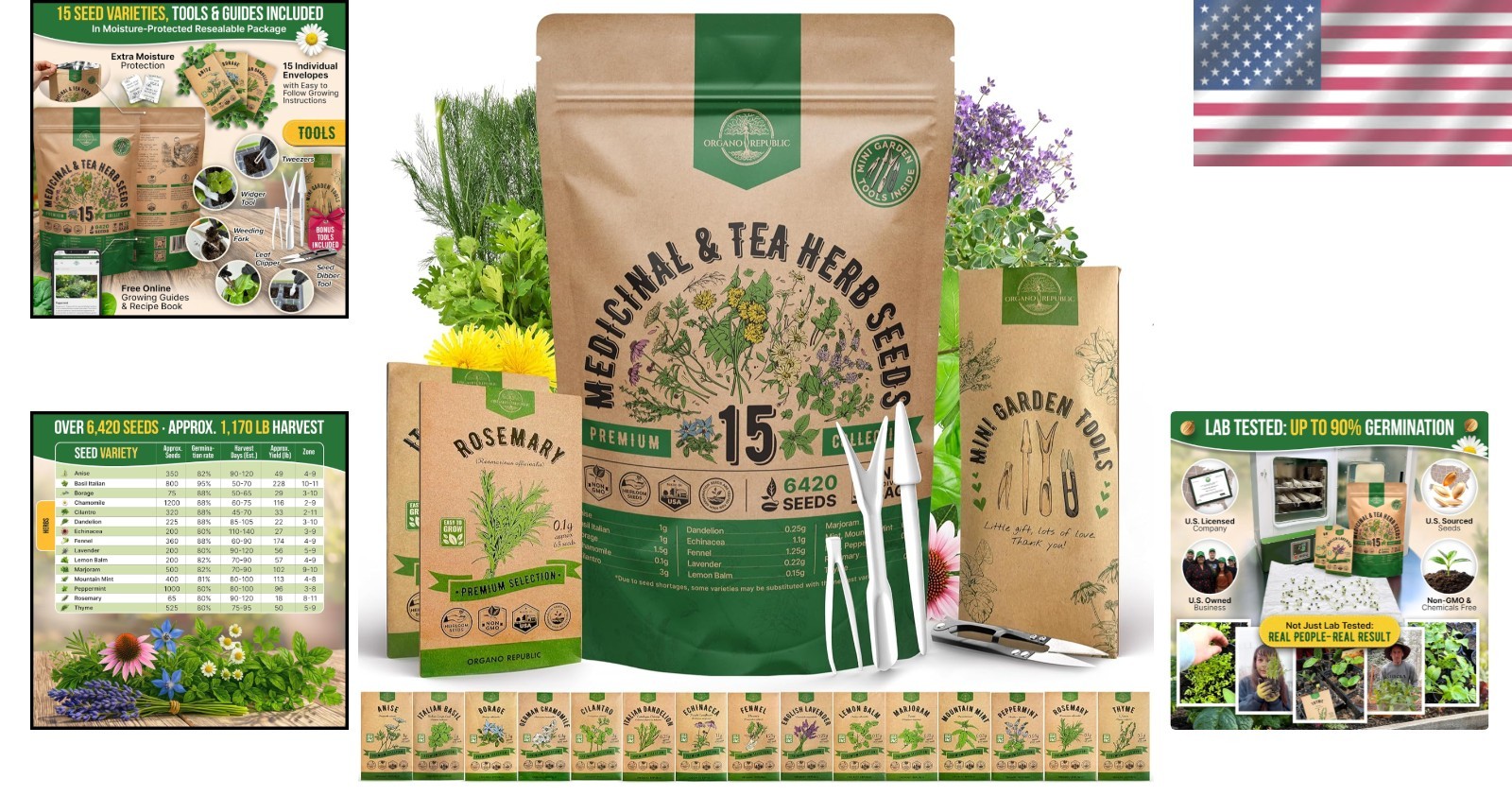 6,420+ Heirloom Medicinal & Tea Herb Seeds – Perfect Gift for Gardening Lovers