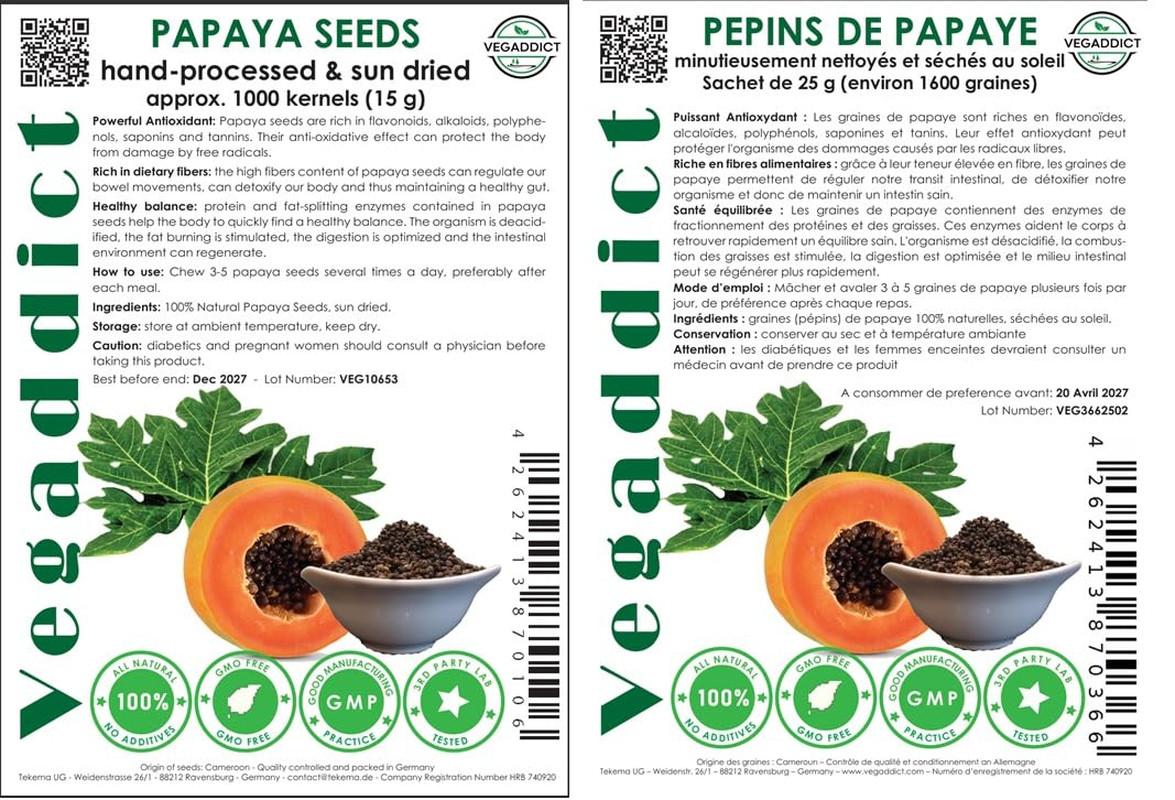 100% Natural Sun Dried Papaya Seeds | High Papaya Enzyme (Papain) Content | N…