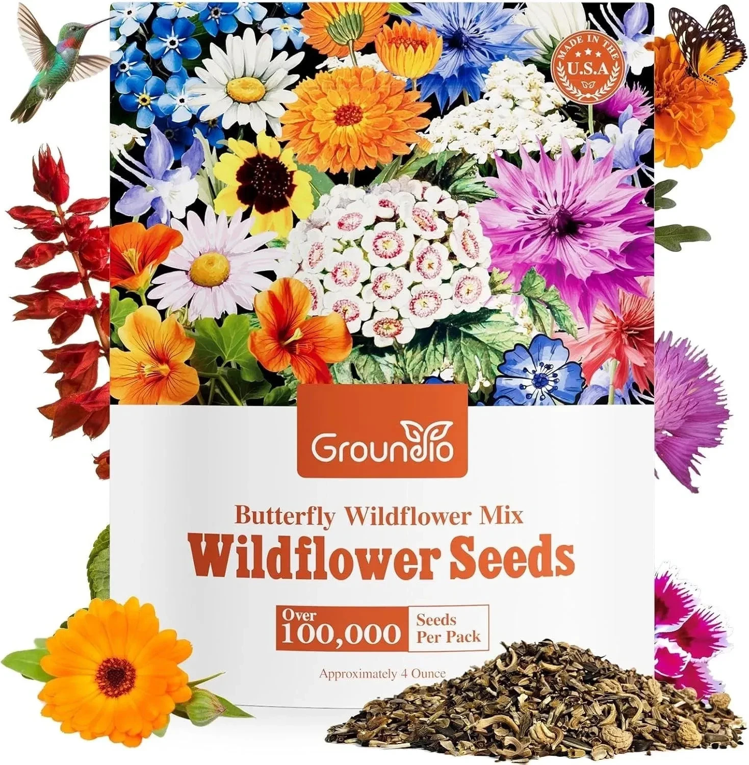 All Perennial Wildflower Seeds Bulk, 1/4 Lb, 100,000+ Seeds, 26 Variety Mix