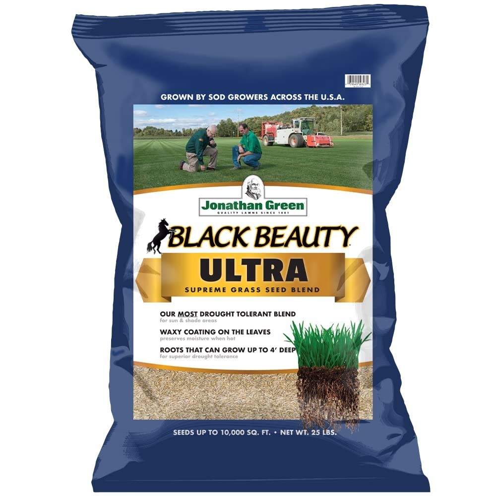 Premium Black Beauty Ultra Grass Seed – Cool Season Lawn Seed, 25 lb Bag