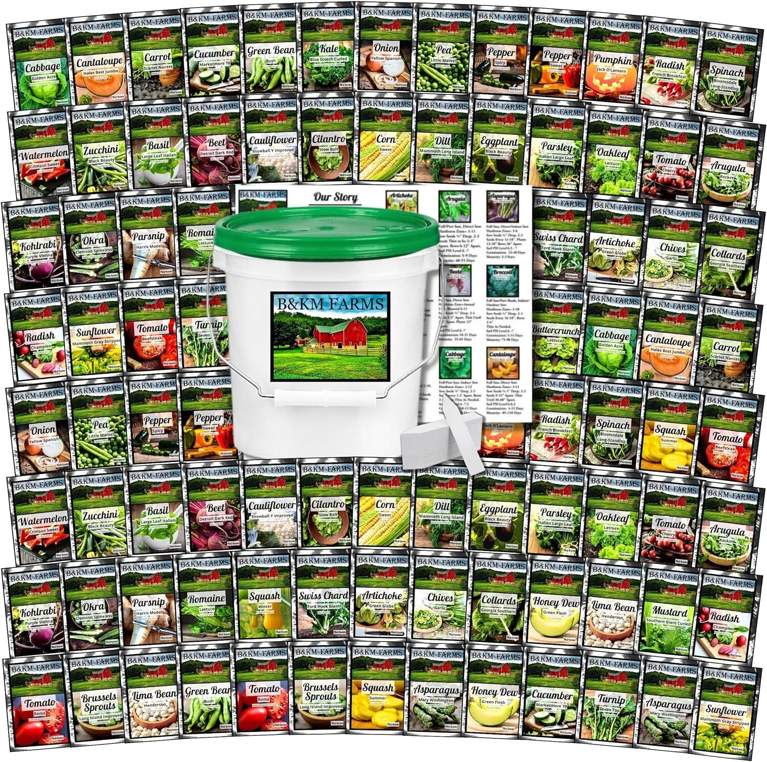 100 Seed Packets, 50 Different Vegetable & Fruit Seeds. 100,000 Individual Se…
