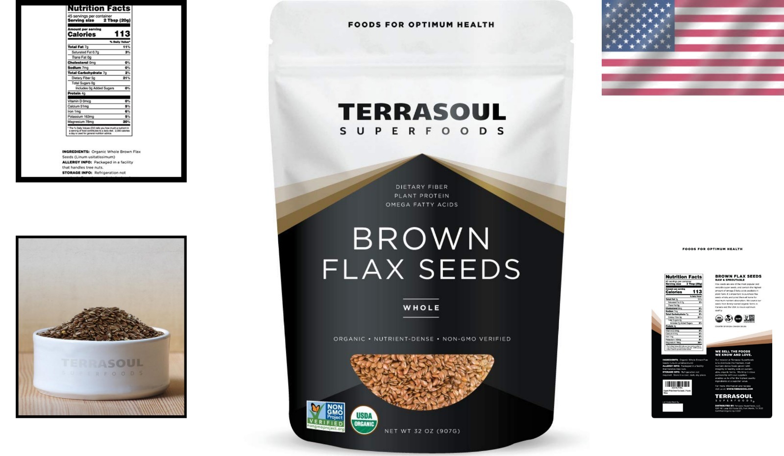 Nutritious Organic Brown Flax Seeds, 2 Pounds – Ideal Gluten-Free Supplement
