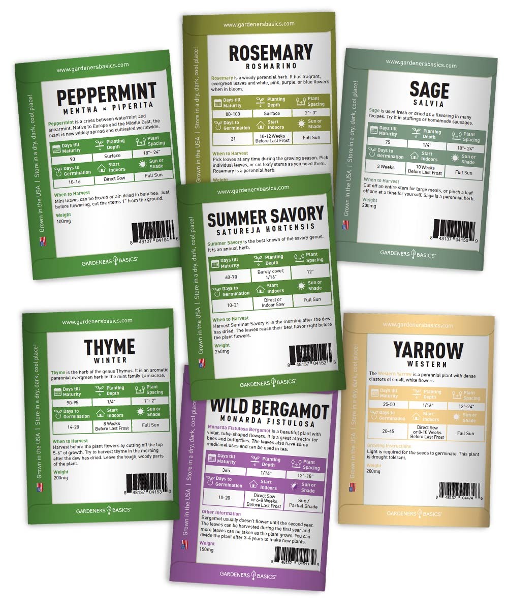 35 Medicinal Herb Seeds Variety Pack – Heirloom NonGMO Healing & Culinary Her…