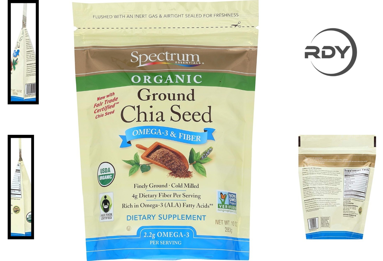 10 oz Organic Ground Chia Seed – Versatile Superfood for Smoothies and Baking