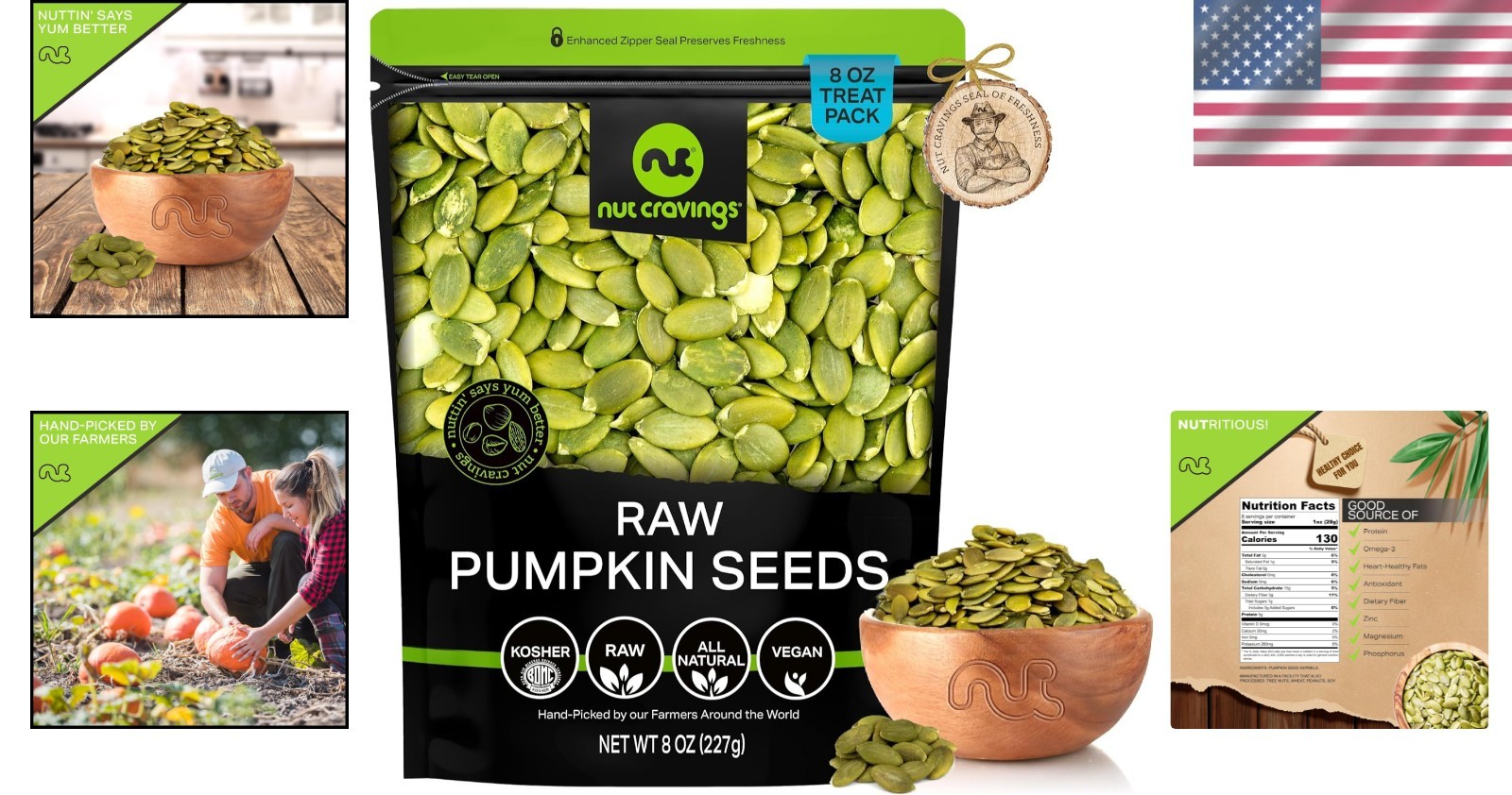8oz Pack of Crunchy Raw Pumpkin Seeds Pepitas – Ideal for Baking & Snacking