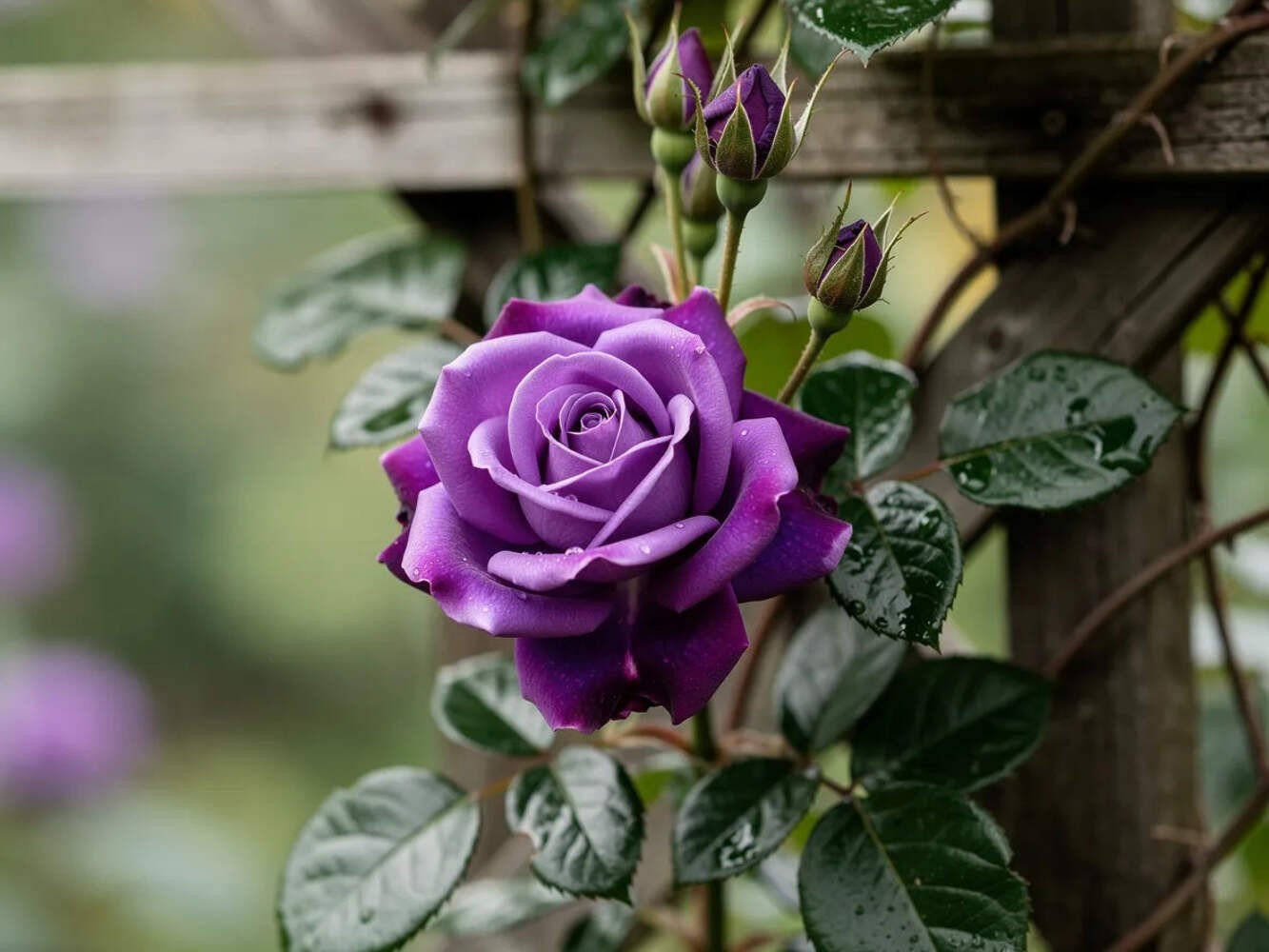 5 PURPLE CLIMBING ROSE Rosa Bush Vine Climber Fragrant Butterfly Flower Seeds