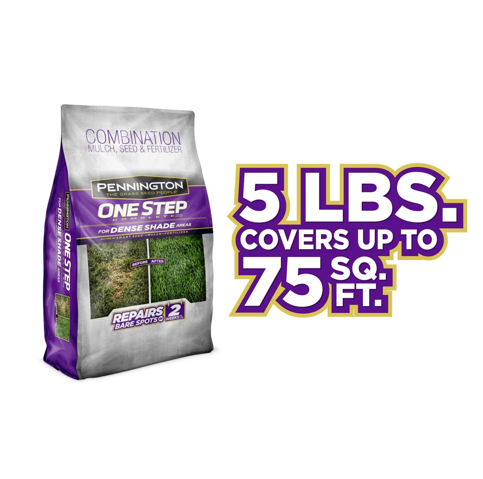 Pennington One Step Dense Shade Grass Seed Mix 5 lb – Patch & Repair Lawn