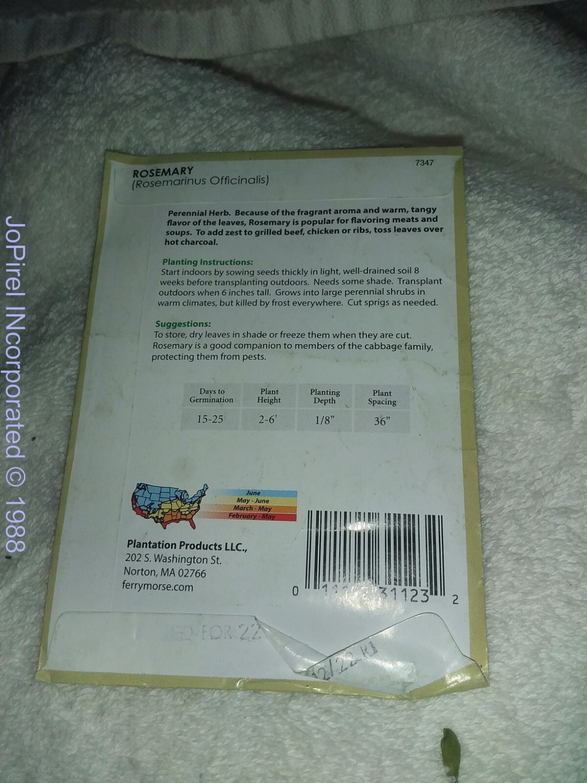 Rosemary 110G Herb Seeds NON-GMO – Ferry Morse 12/22