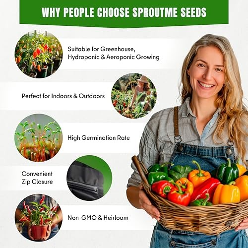 SproutMe Sweet & Mild Bell Pepper Seeds Variety Pack for 8 Sweet Pepper Seeds