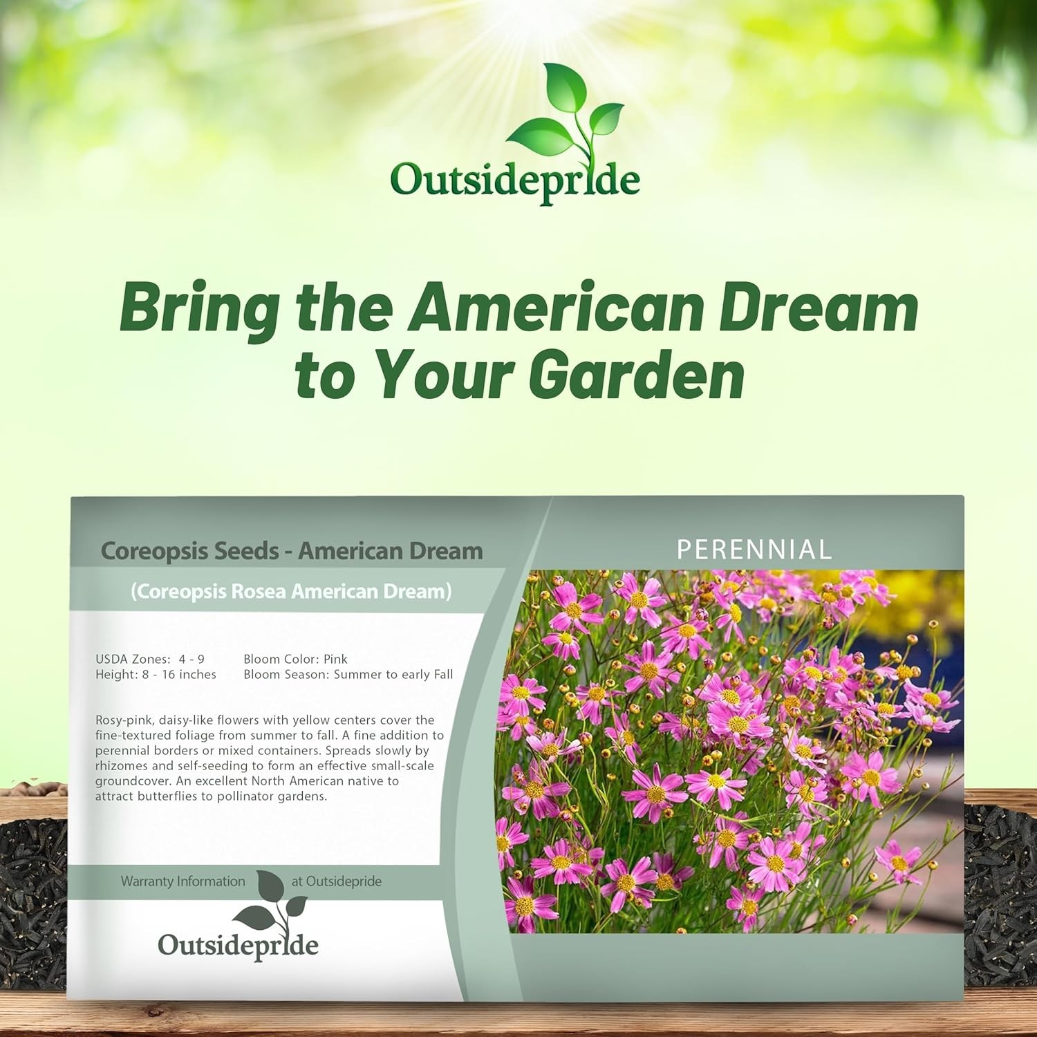 500 Seeds Coreopsis Rosea American Dream Xeriscape Garden Flower Seeds