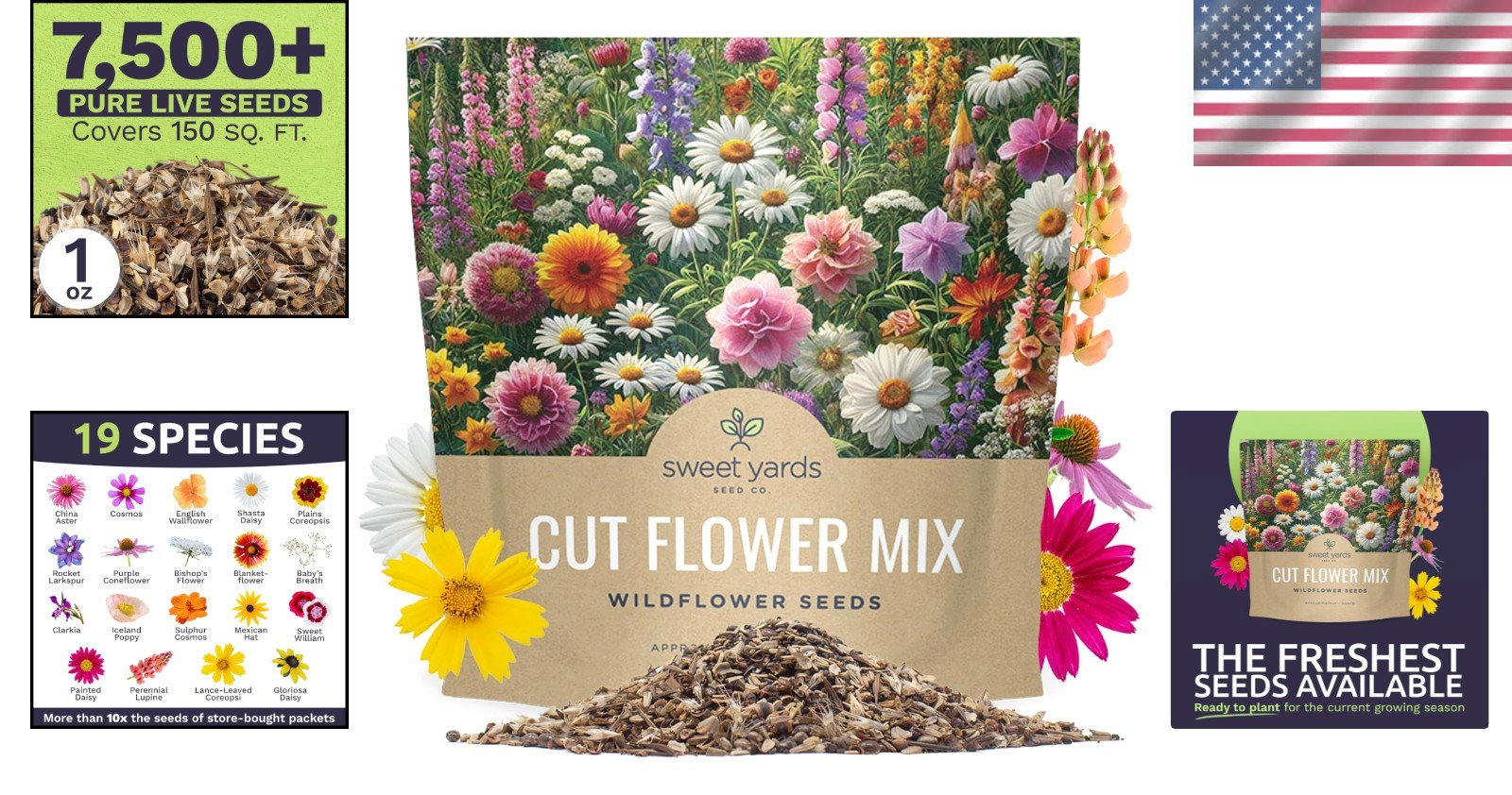 Succulent 1 Ounce Packet of Wildflower Seeds – 7500 Count, Guaranteed to Grow!