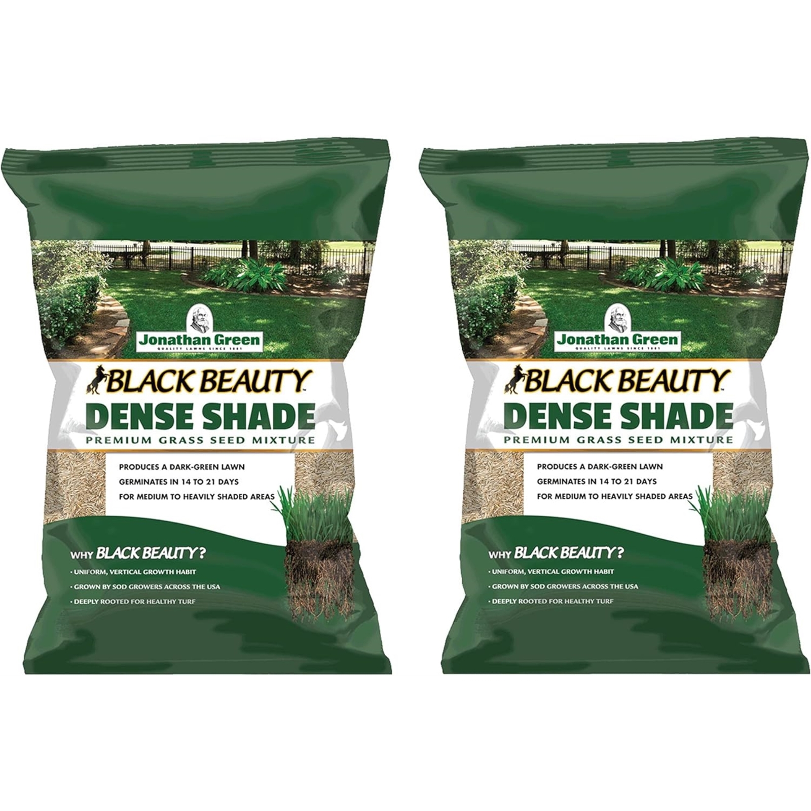 Jonathan Green Black Beauty Dense Shade Grass Seed Mix, 1 lb (Pack of 2)