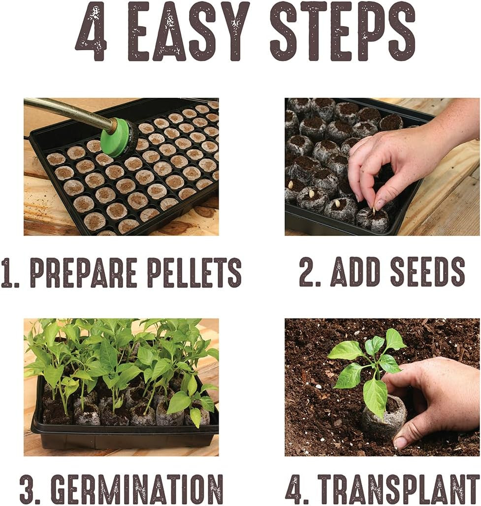 Plant Starter Pellets – Seedling Pellets, 50 Mm Peat Pellets, 80 Count – Peat