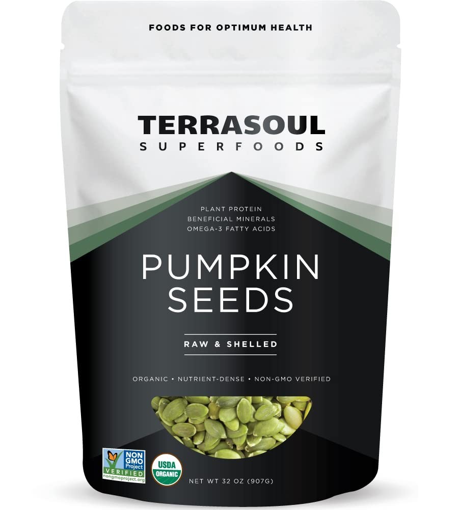 Organic Unsalted Pumpkin Seeds, 2 Pounds – Certified Non-GMO &
