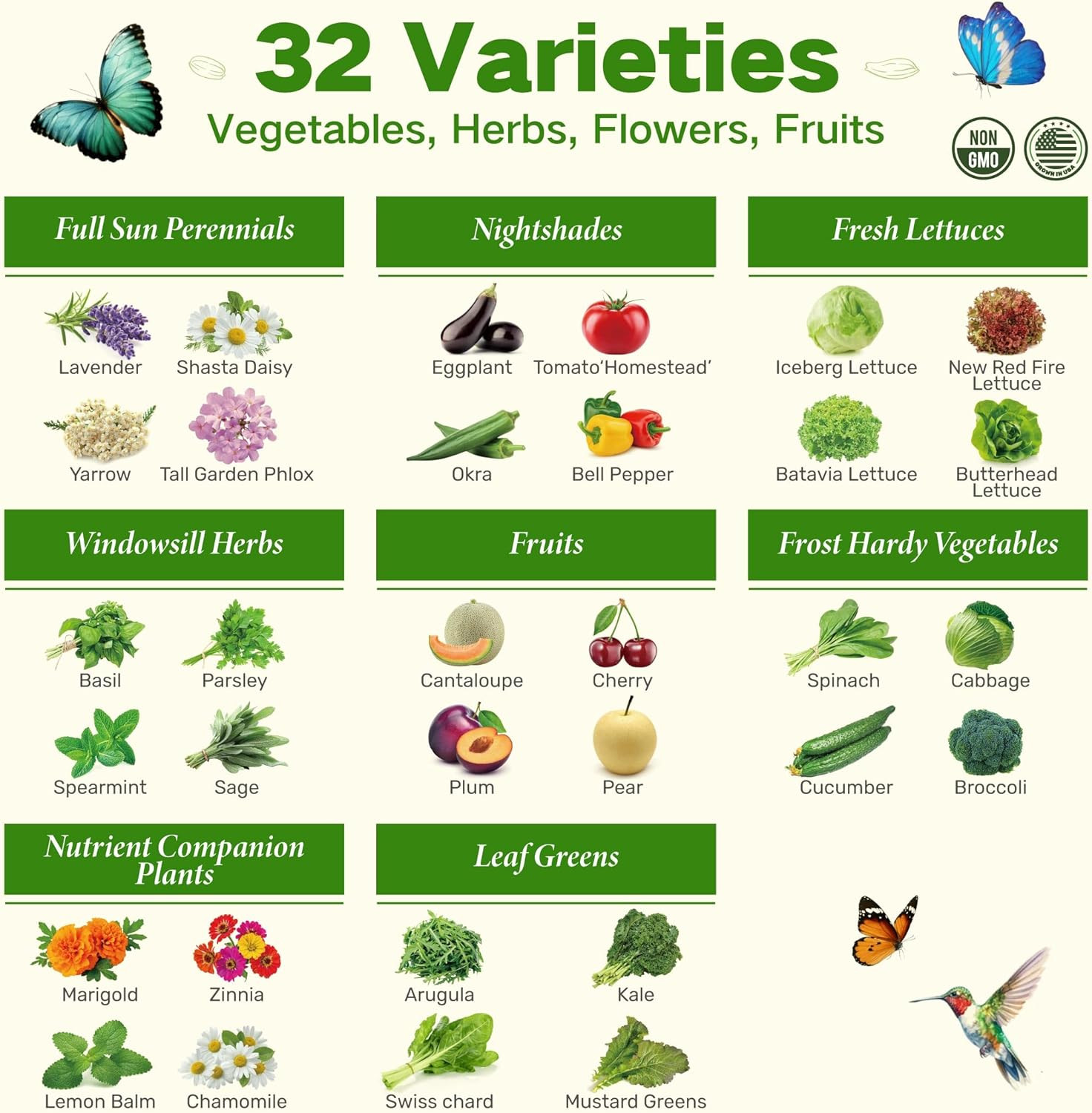 30,000+ Non-GMO Heirloom Seeds for Gardening & Survival Preparedness