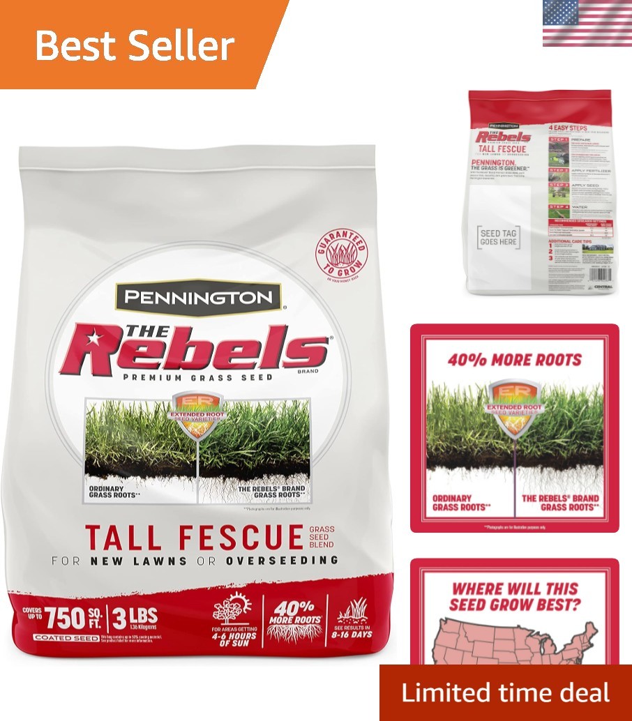 The Rebels Tall Fescue Grass Seed 3 lb – Dense, Dark Green Lawn Solution