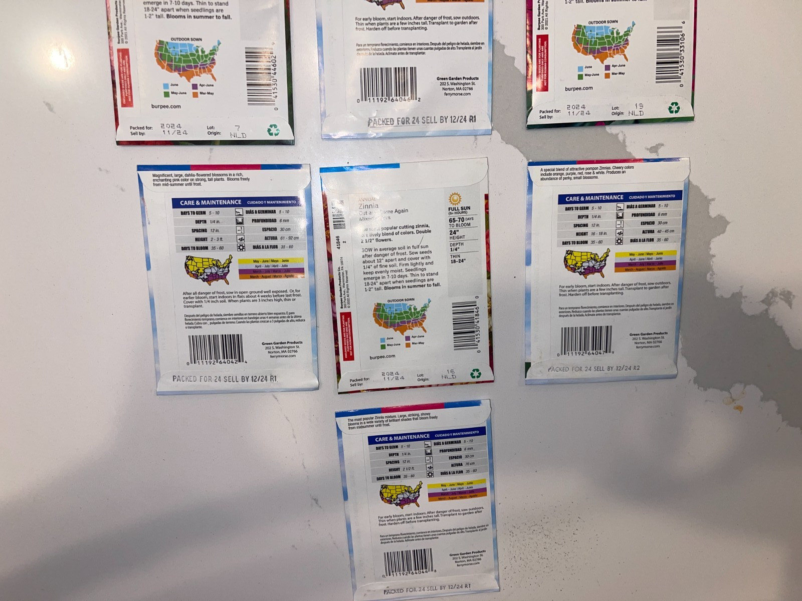 10 PACK BUNDLE LOT ZINNIA SEEDS