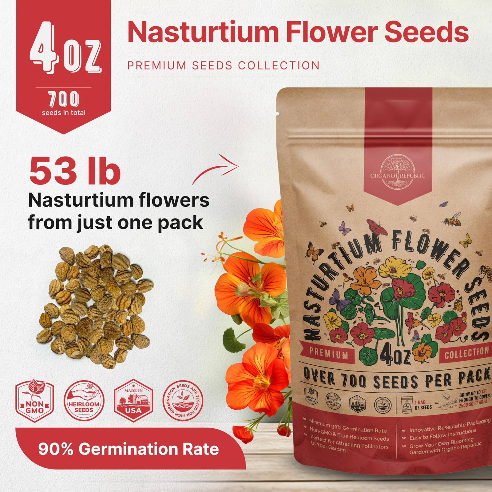 Seeds Pack 4 oz – Over 4oz, Orange, Yellow, Red, Green