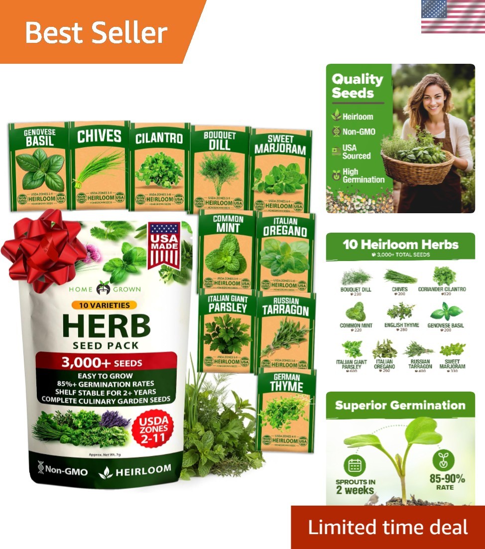 Gourmet Culinary Herb Starter Kit – 10 Heirloom Seeds for Cooking Enthusiasts