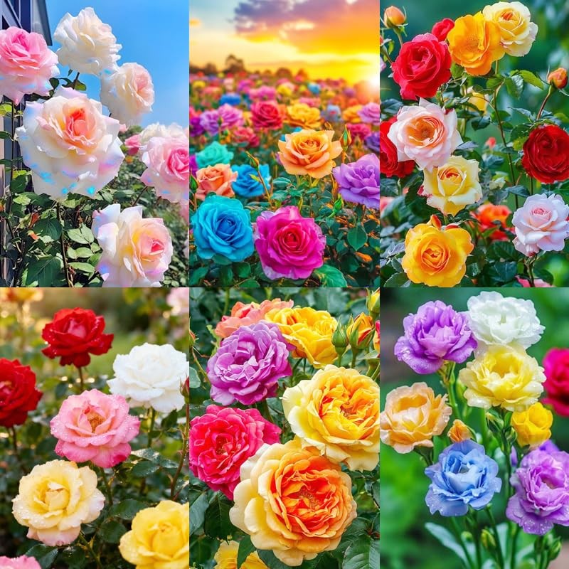 250+ Mix Climbing Roses Flowers Seeds -Rose Bushes Vine Climber Rose Seeds fo…