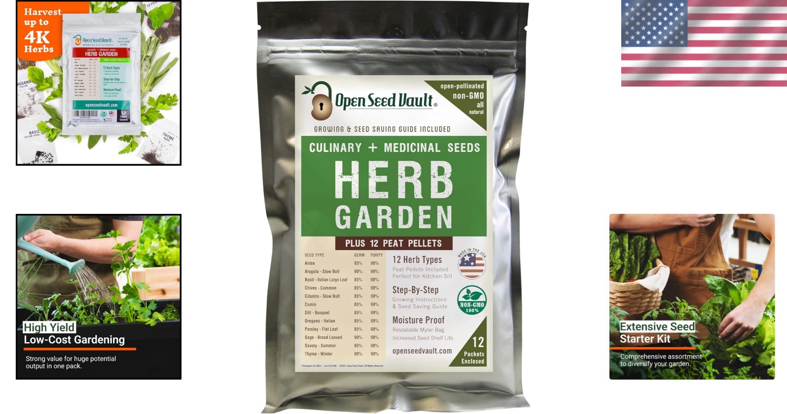 Pet-Friendly Herb Seeds | 12 Varieties of Heirloom Non-GMO Garden Essentials