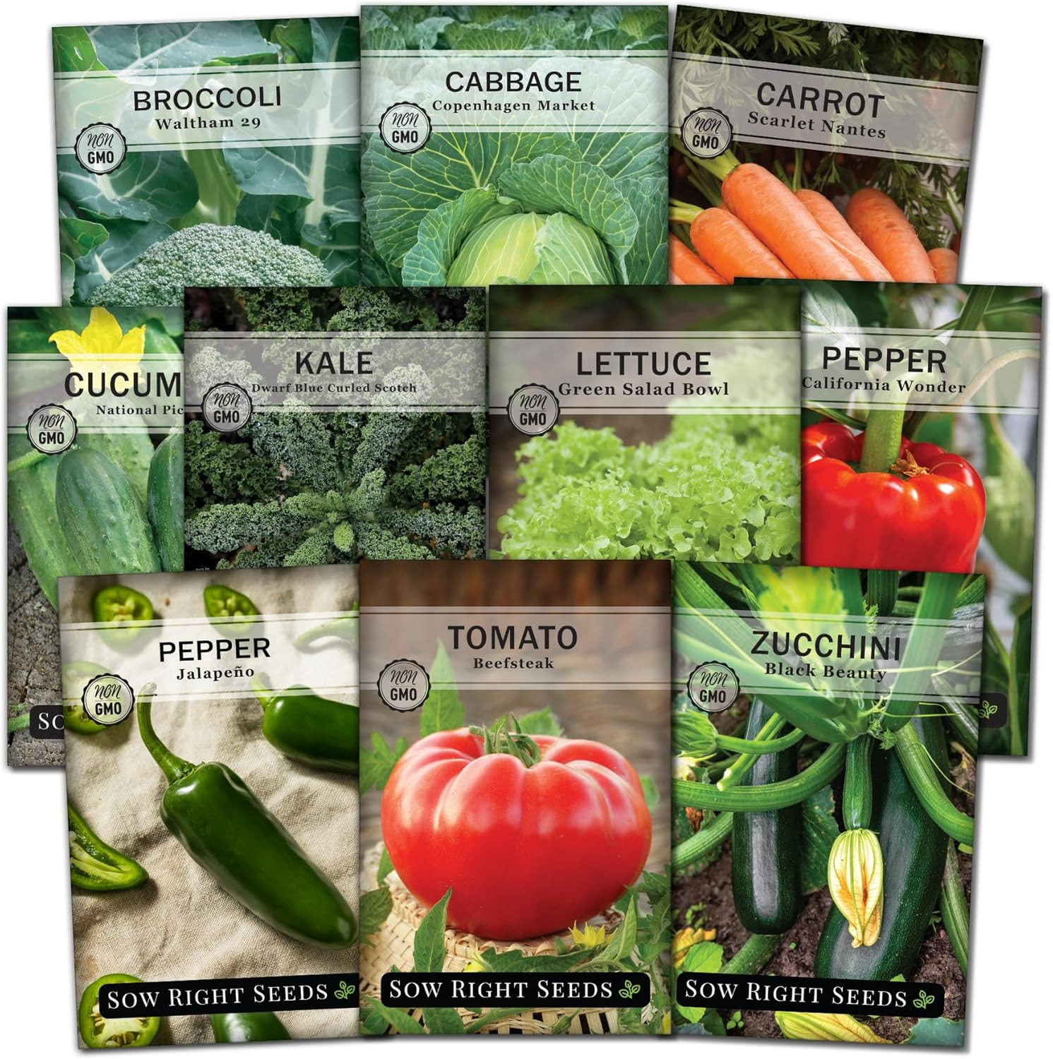 Sow Right – Classic Vegetable Garden Seed Collection for Planting – Non-Gmo Hei