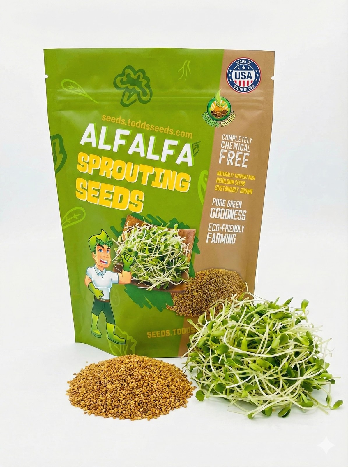 Alfalfa Sprouting Seeds Bulk Easy Grow Fast Germination 1/2 Pound