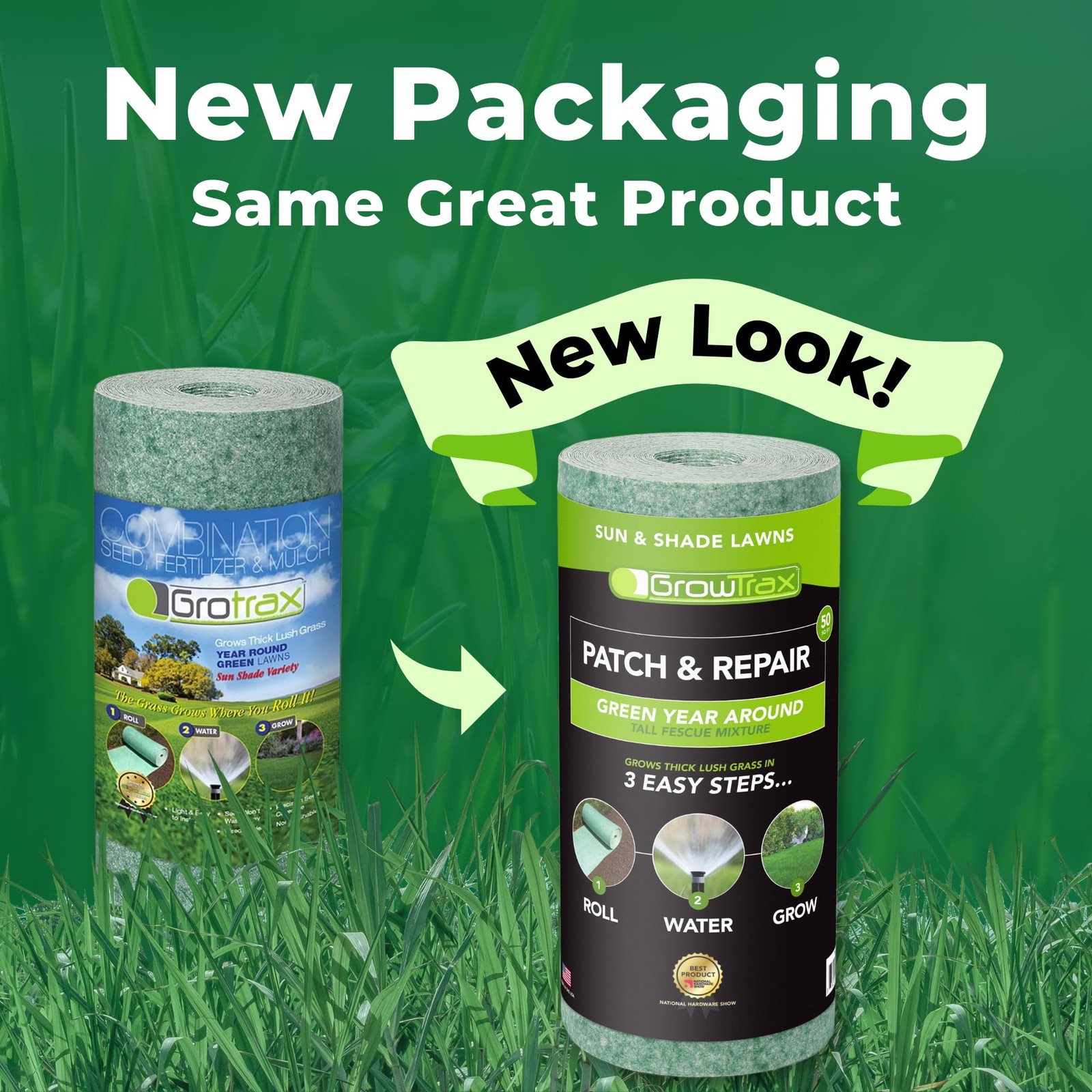 Biodegradable Bermuda Rye Grass Seed & Fertilizer for Lawns & Dog Patches