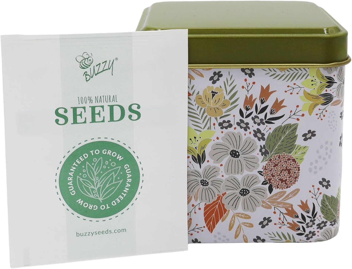 Seeds Herbal Tea Garden Grow Kit – 3 Square Tin Planters with Lavender, Chamomil