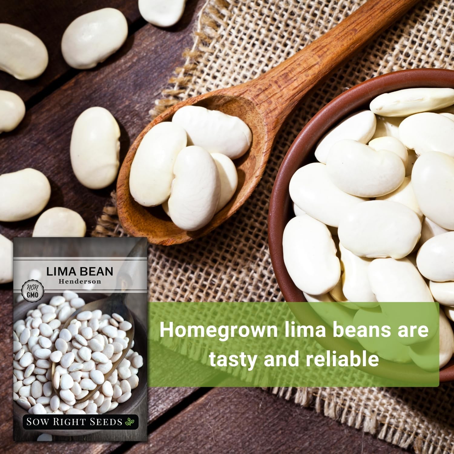 Bush Lima Bean Seeds NonGMO Heirloom for Home Garden Planting & Canning