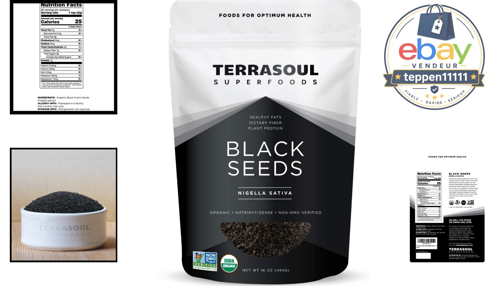 Organic Black Cumin Seeds 1 Lb Nigella Sativa Gluten Free