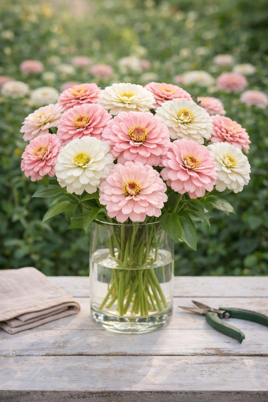 Blushing Bride Mix Zinnia Seeds | Soft Pink & White Zinnia Heirloom Flowers
