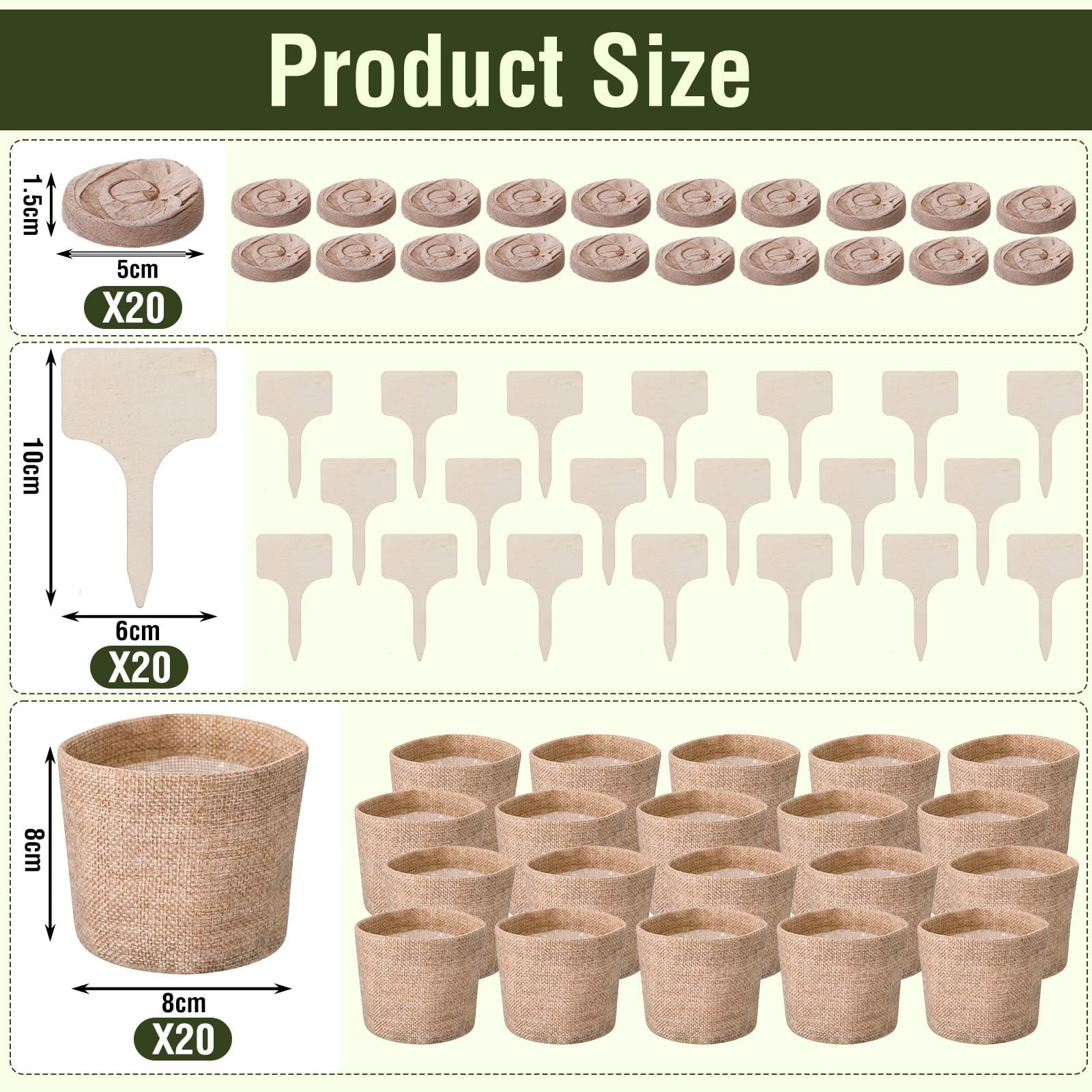 Novabright 20 Pack Herb Garden Planter Indoor Kit, 60 Pcs Complete Kitchen He…