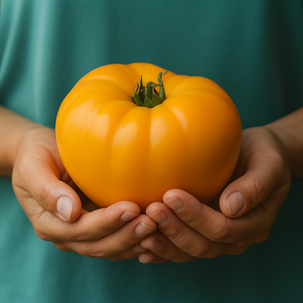 100 Heirloom Amana Orange Tomato Seeds – HUGE 2+ LB Sweet Orange Indeterminate