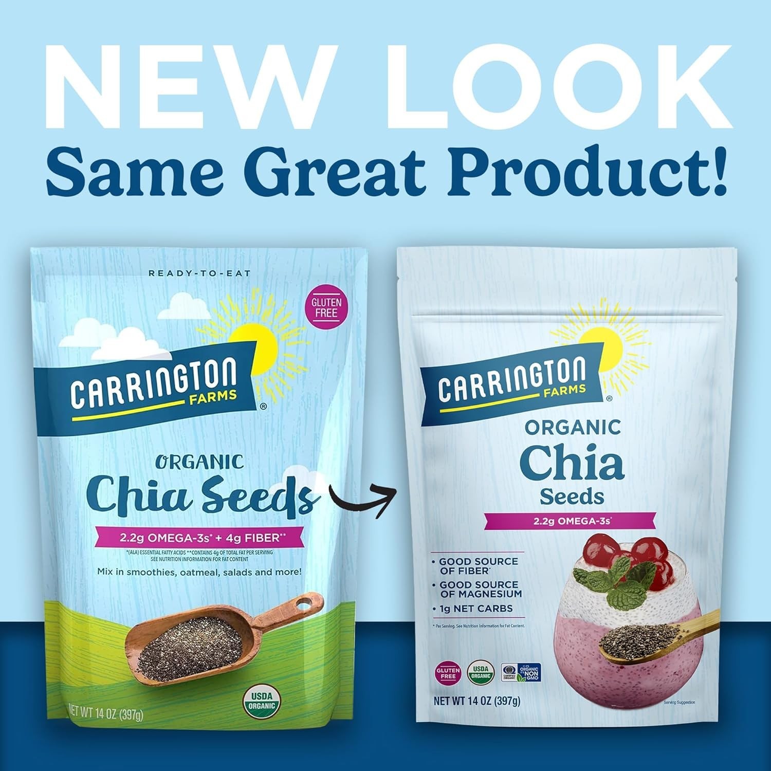 14 Ounce USDA Organic Chia Seeds – Nutrient-Rich & Versatile for Healthy Living