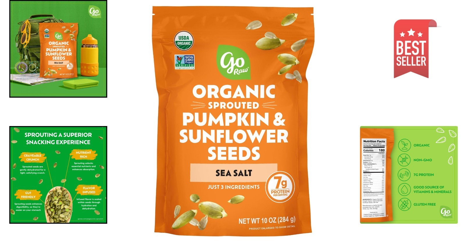 10oz Resealable Organic Pumpkin & Sunflower Seeds – , Gluten-Free Superfood