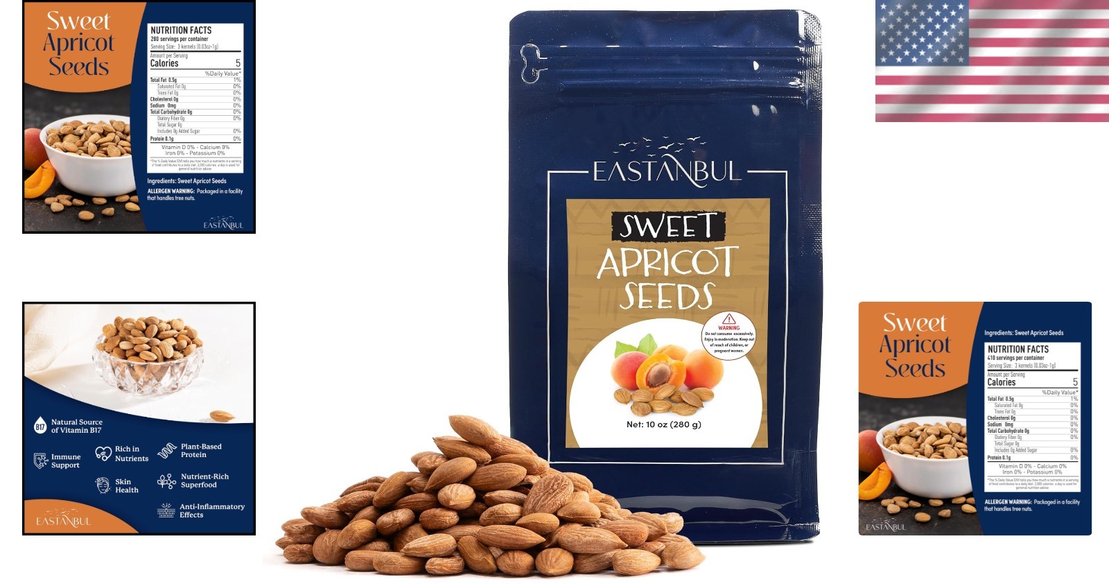 Versatile Sweet Apricot Kernels 10oz – Nutrient-Rich Snack & Culinary Ingredient