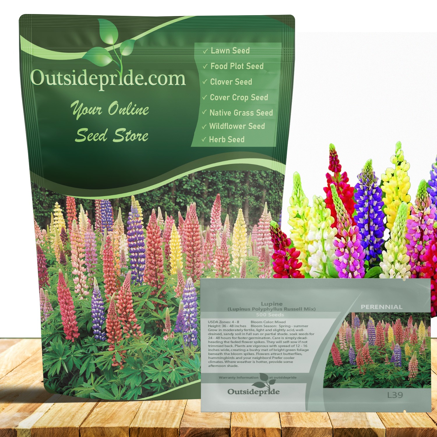 500 Seeds Lupine Seeds For Planting | Lupinus Russell Hybrids Flower Seed Mix