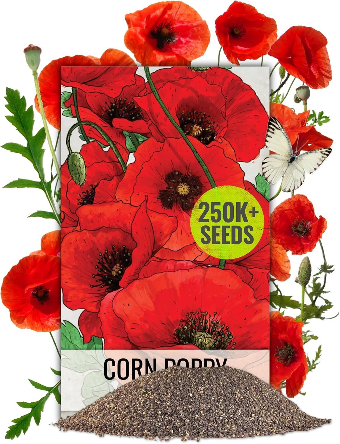 Corn Poppy Seeds for Planting Wildflower Seeds 1.5 Ounce Papaver Rhoeas