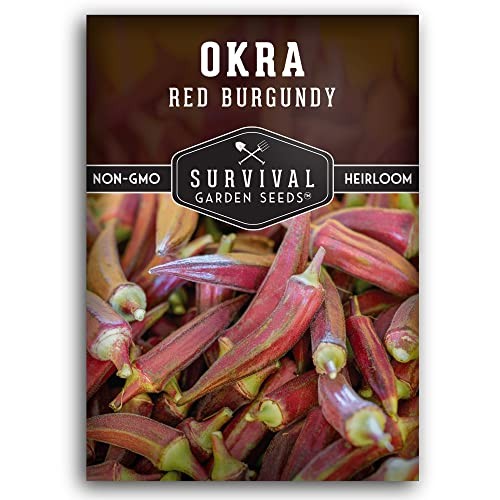 – Red Burgundy Okra Seed for Planting – Packet with Instructions to Plant & 1