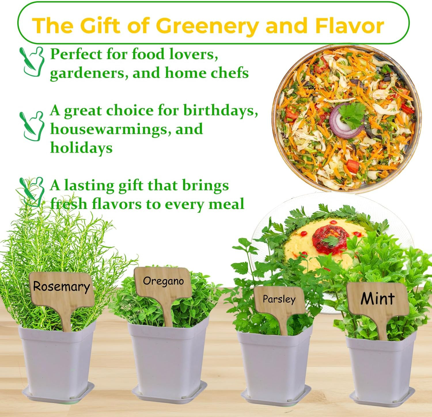 Indoor Herb Garden Kit, 9 Non-GMO Seeds with Reusable Pots, Planter – DIY Grow K