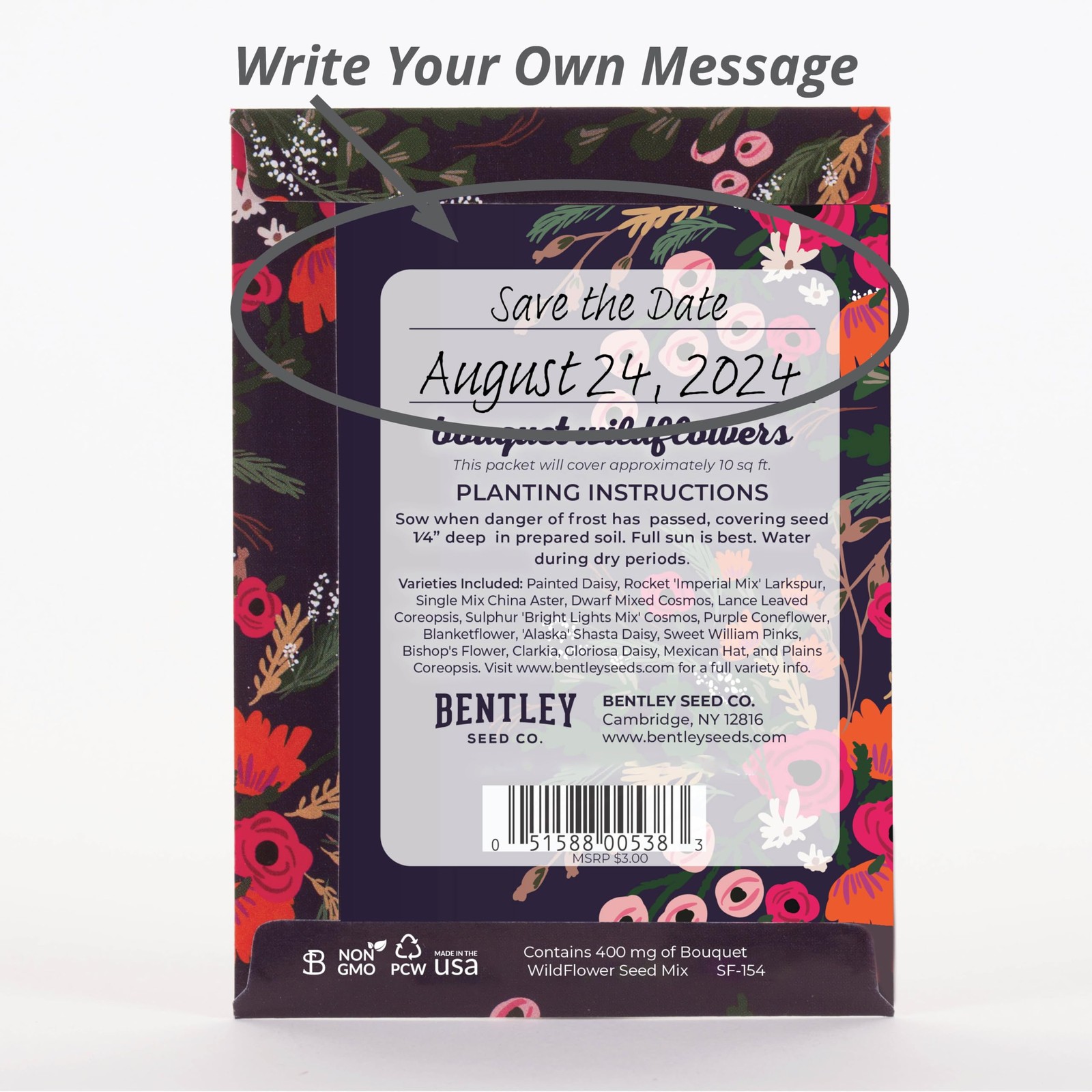 Wildflower Seed Packets for Planting Perfect Valentine’s Day Gift, 25 Count