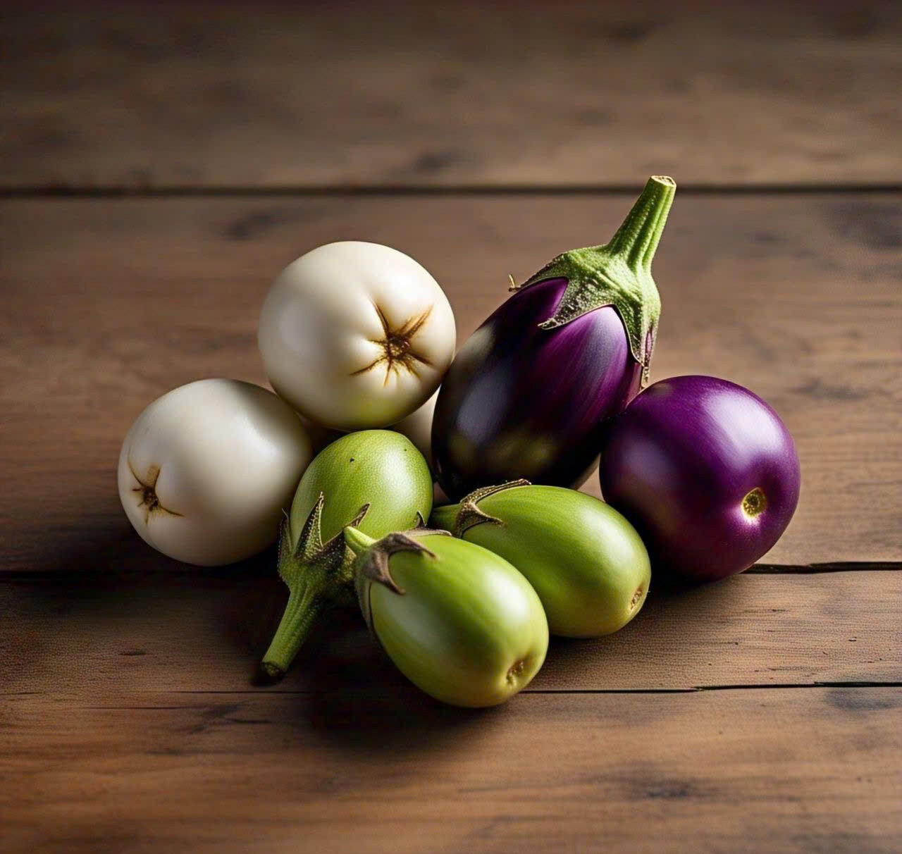ROUND EGGPLANT MIX 3 COLORS SEEDS, CÀ PHÁO TRỘN, 茄子,berenjena 90% GERMINATION